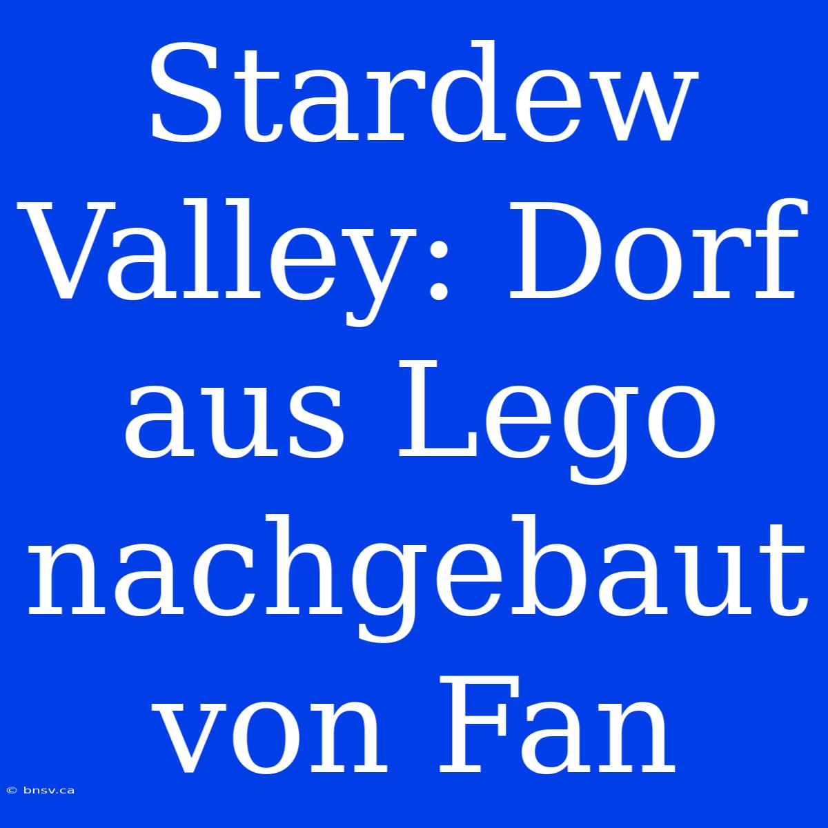 Stardew Valley: Dorf Aus Lego Nachgebaut Von Fan