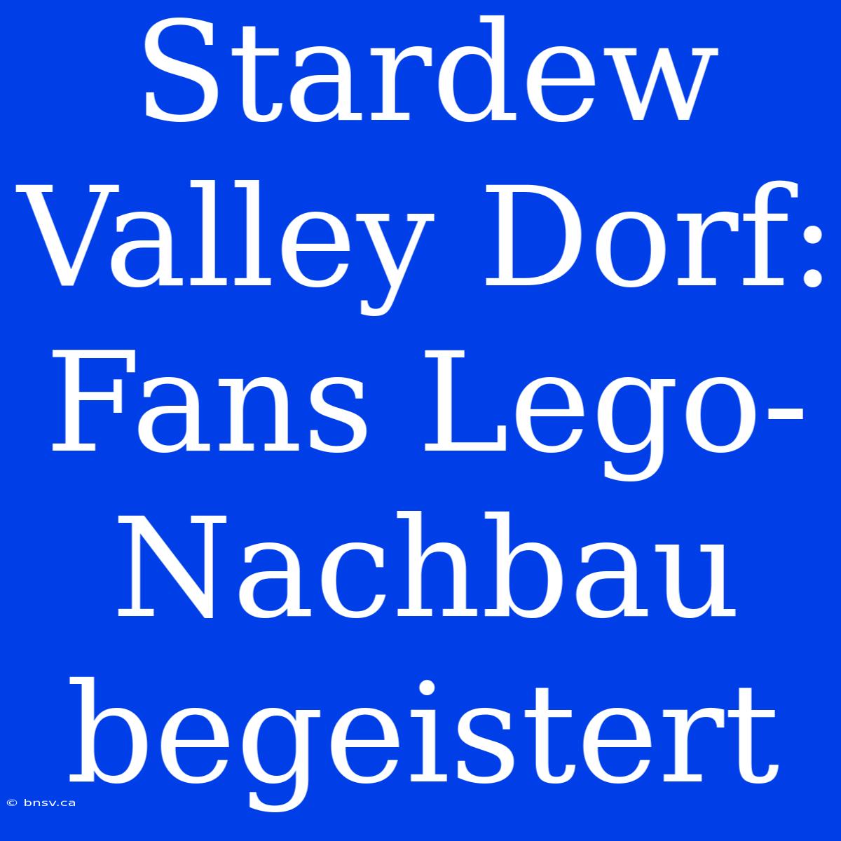 Stardew Valley Dorf: Fans Lego-Nachbau Begeistert