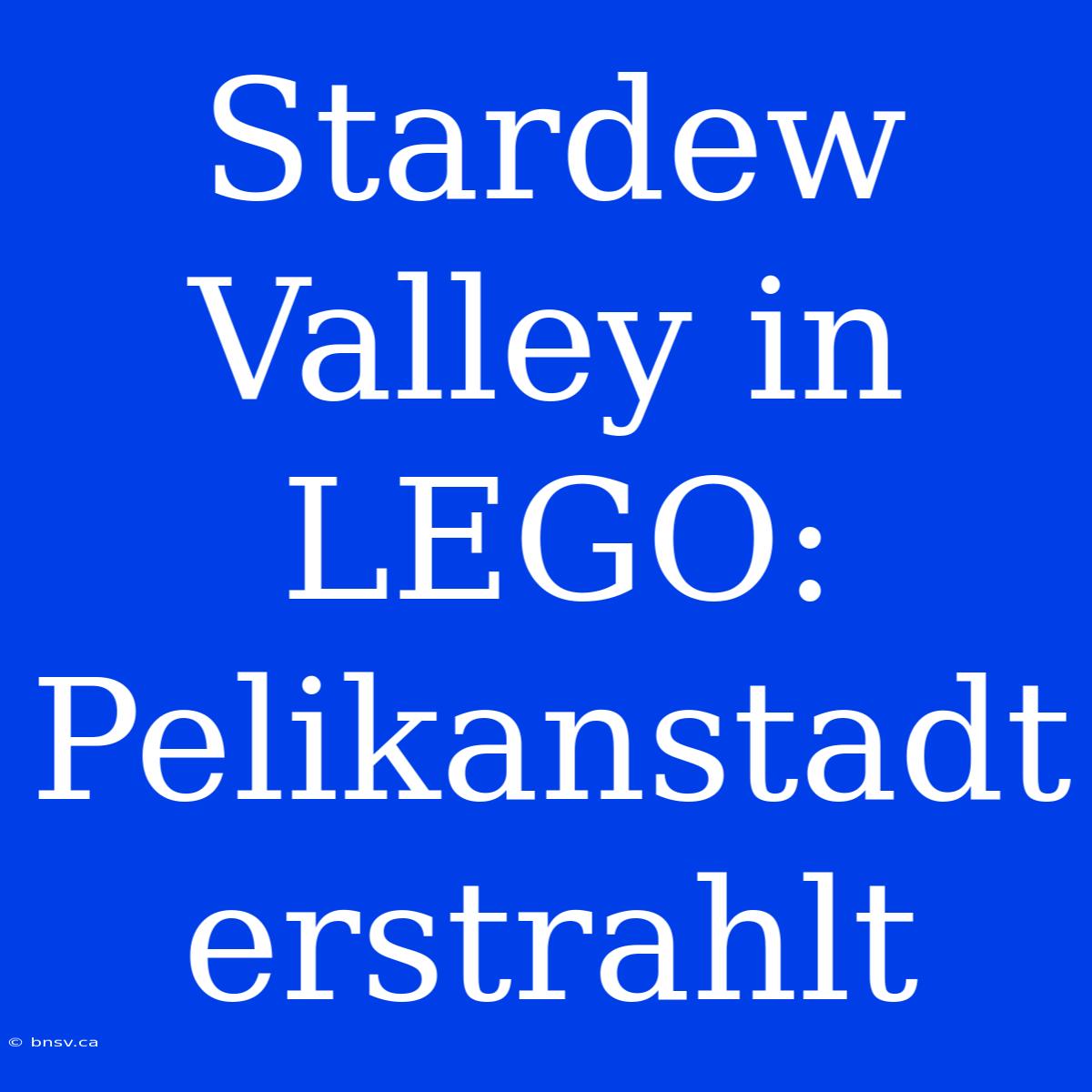 Stardew Valley In LEGO: Pelikanstadt Erstrahlt