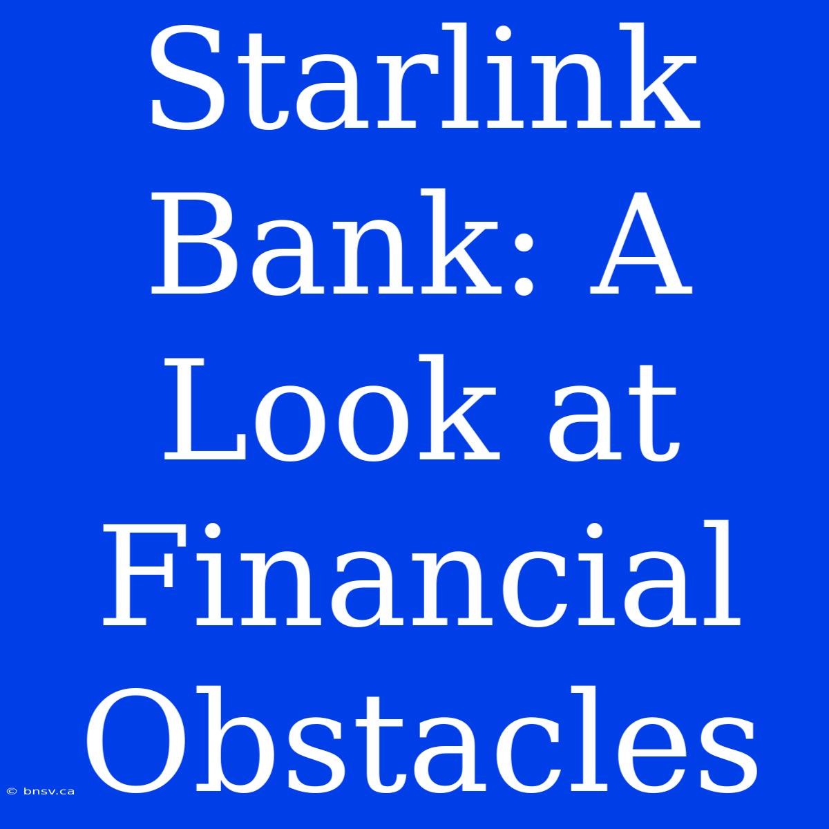 Starlink Bank: A Look At Financial Obstacles