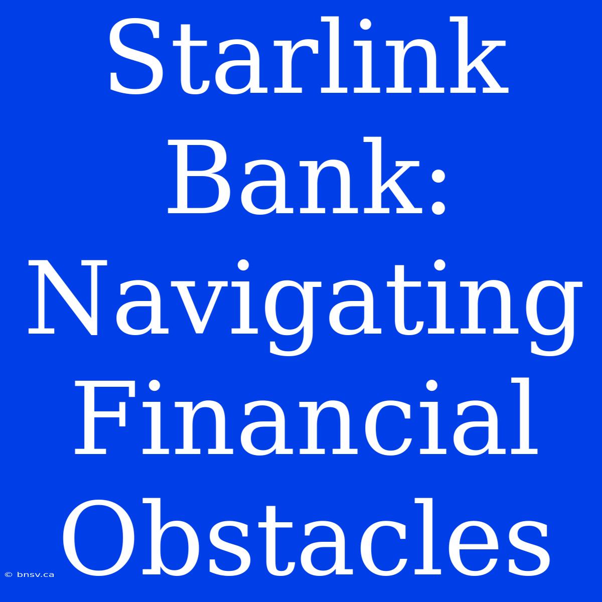 Starlink Bank: Navigating Financial Obstacles