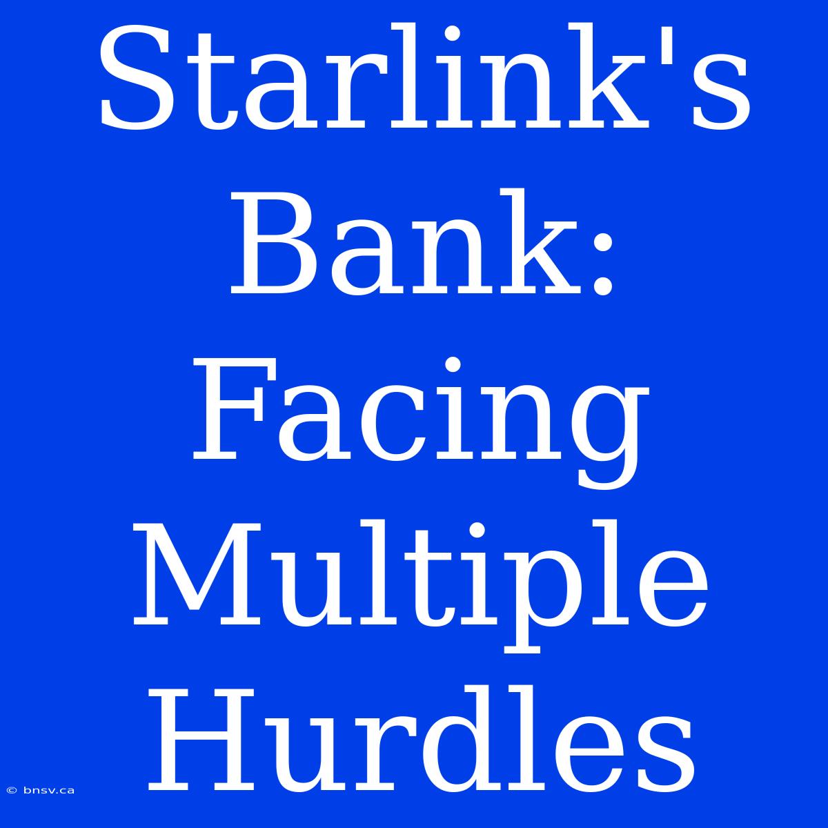 Starlink's Bank: Facing Multiple Hurdles