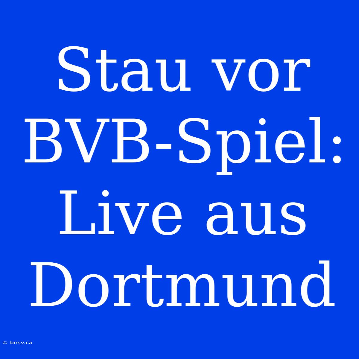 Stau Vor BVB-Spiel: Live Aus Dortmund