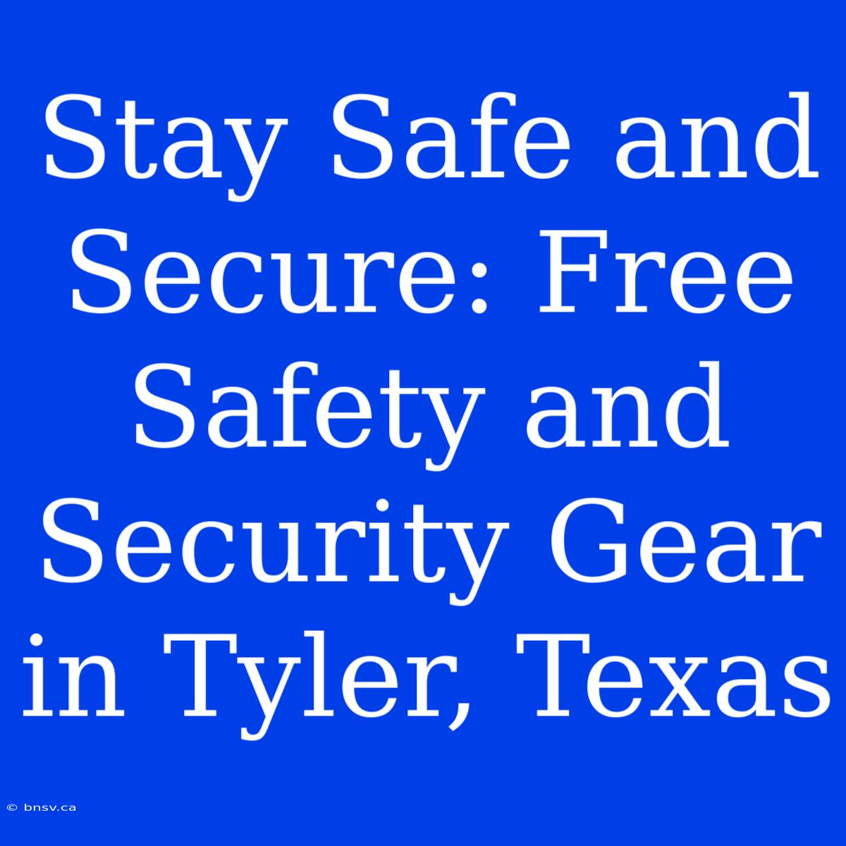 Stay Safe And Secure: Free Safety And Security Gear In Tyler, Texas