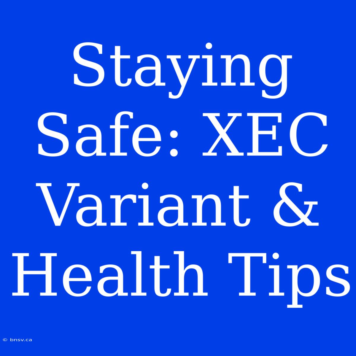 Staying Safe: XEC Variant & Health Tips