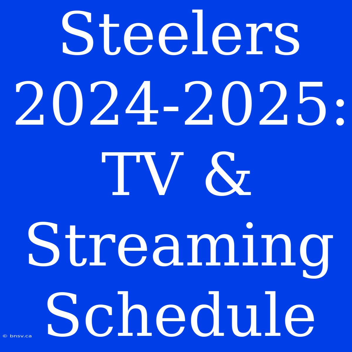 Steelers 2024-2025: TV & Streaming Schedule