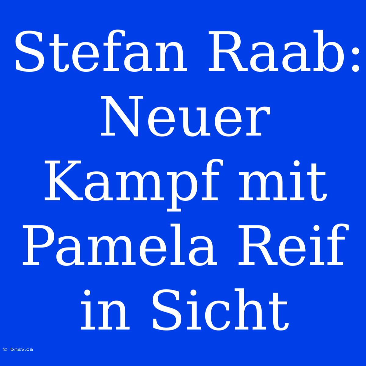 Stefan Raab: Neuer Kampf Mit Pamela Reif In Sicht