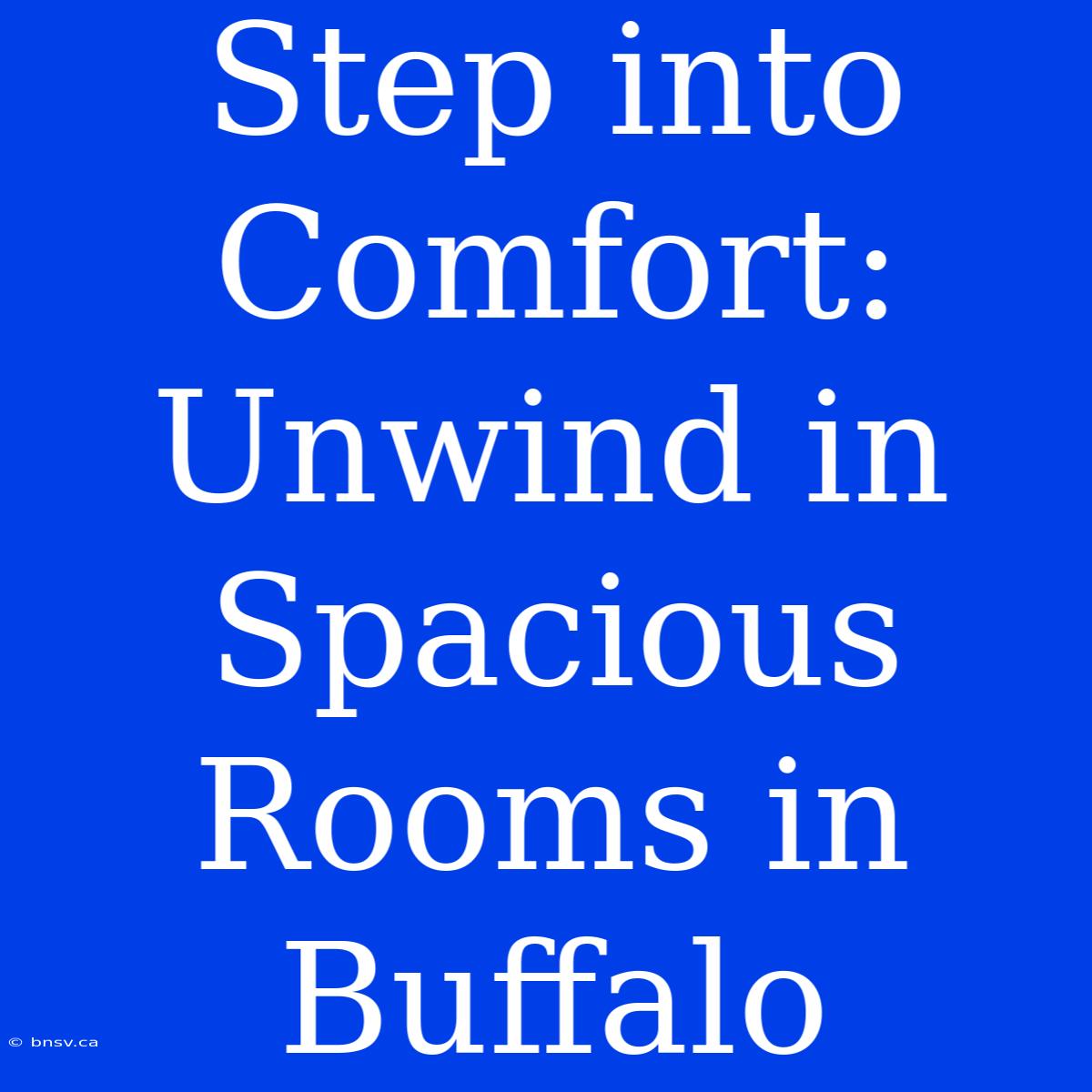 Step Into Comfort: Unwind In Spacious Rooms In Buffalo