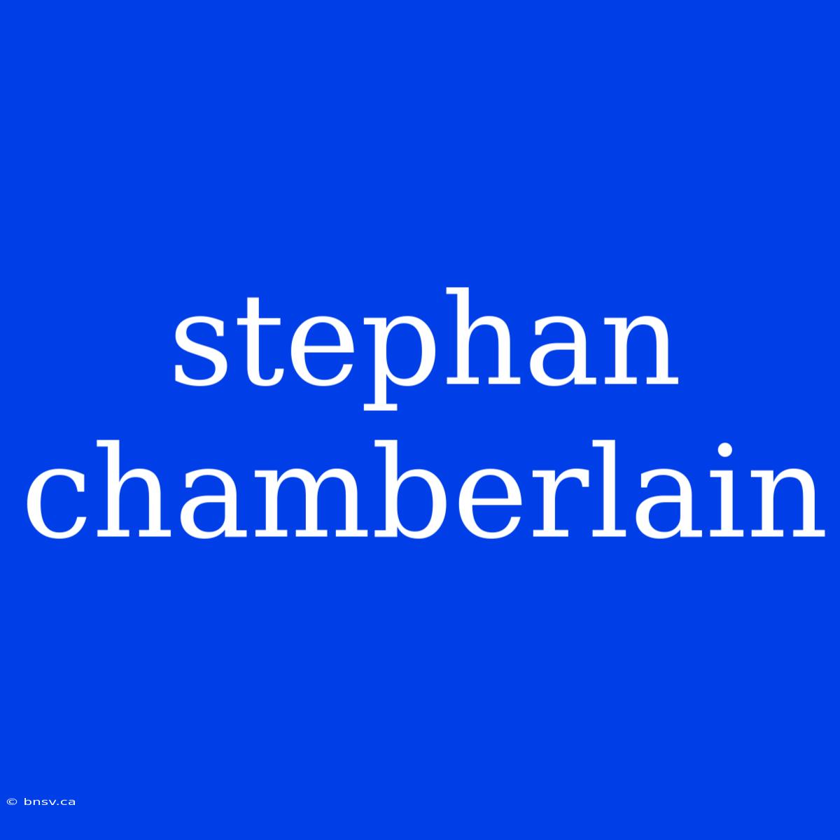 Stephan Chamberlain