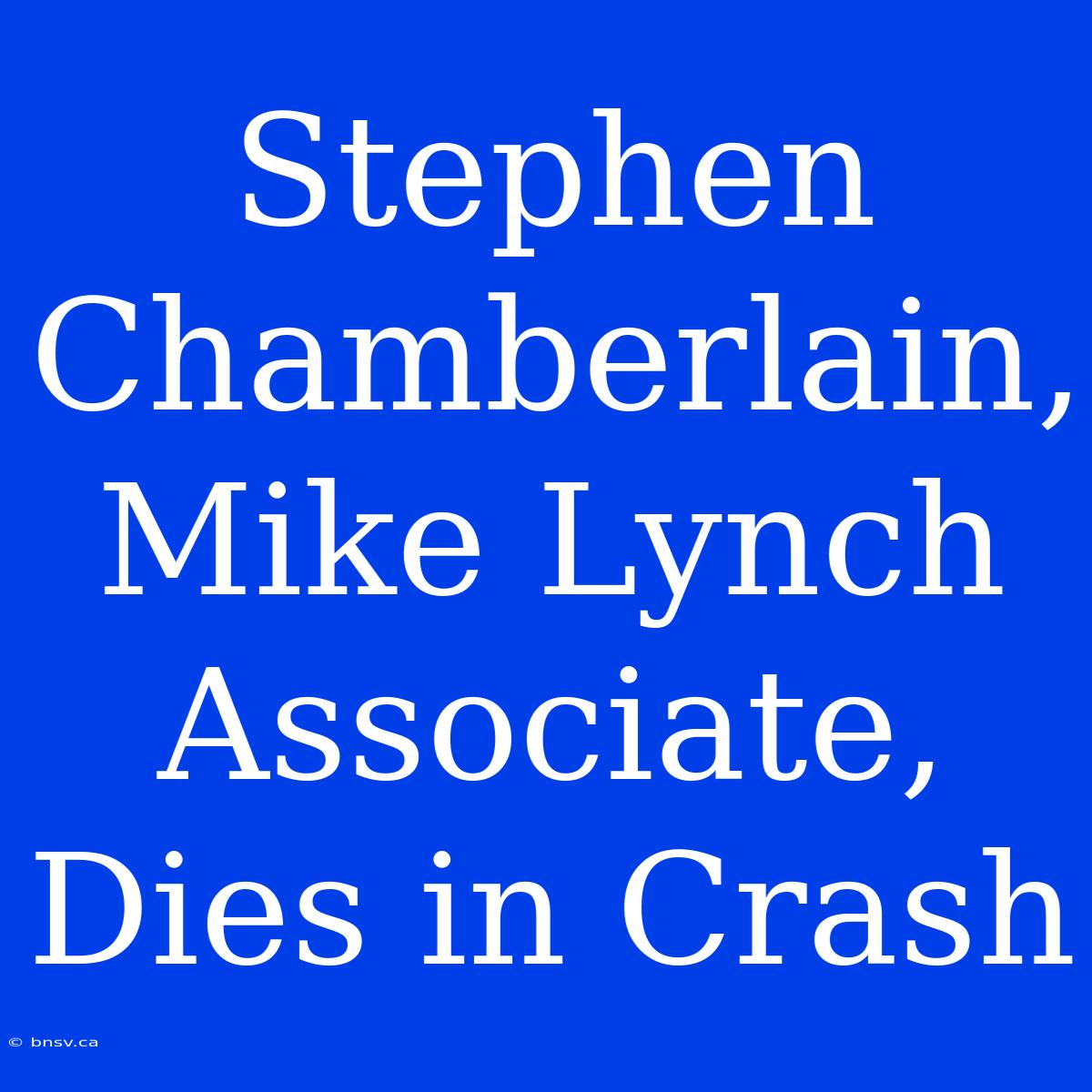 Stephen Chamberlain, Mike Lynch Associate, Dies In Crash