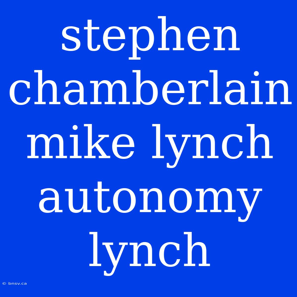 Stephen Chamberlain Mike Lynch Autonomy Lynch