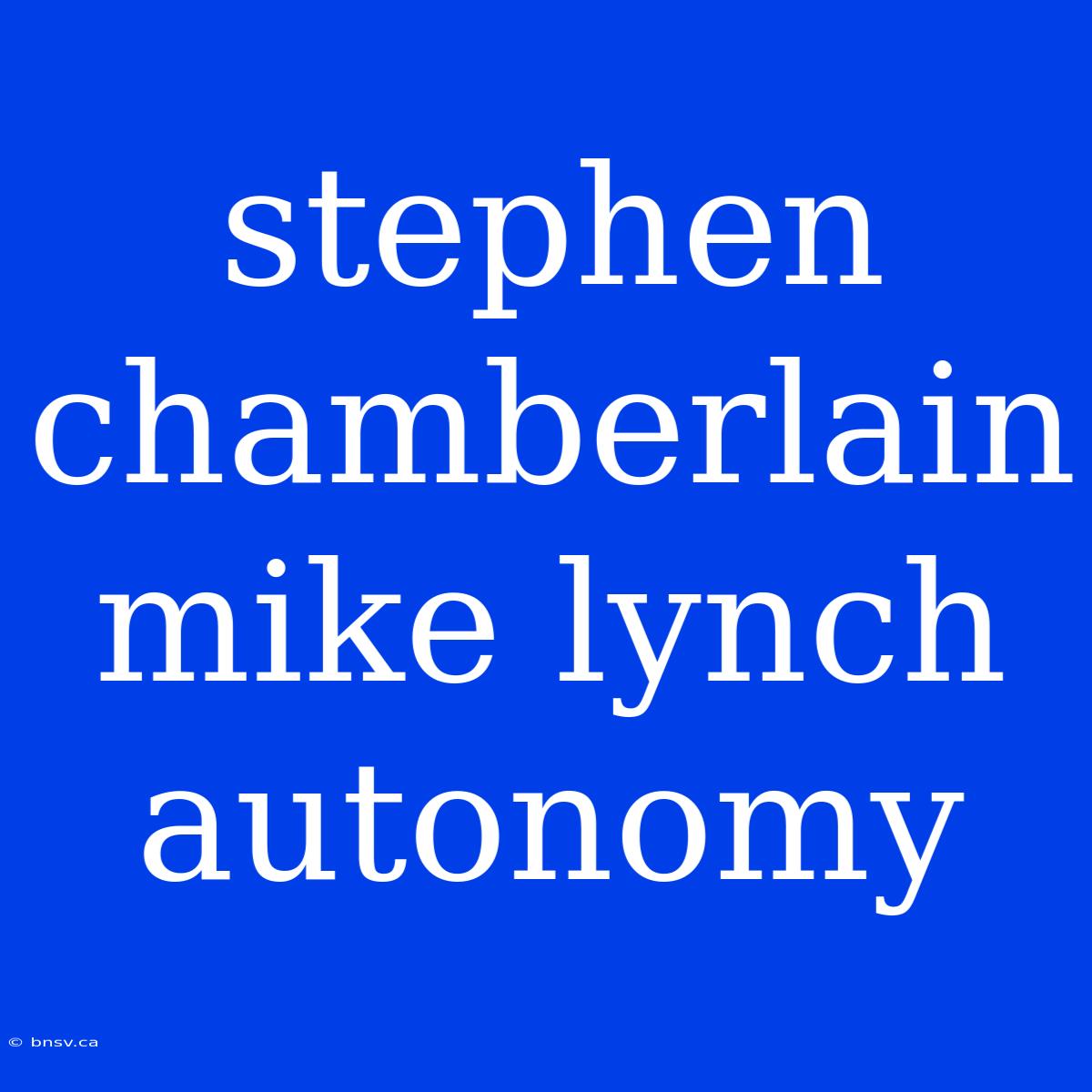 Stephen Chamberlain Mike Lynch Autonomy