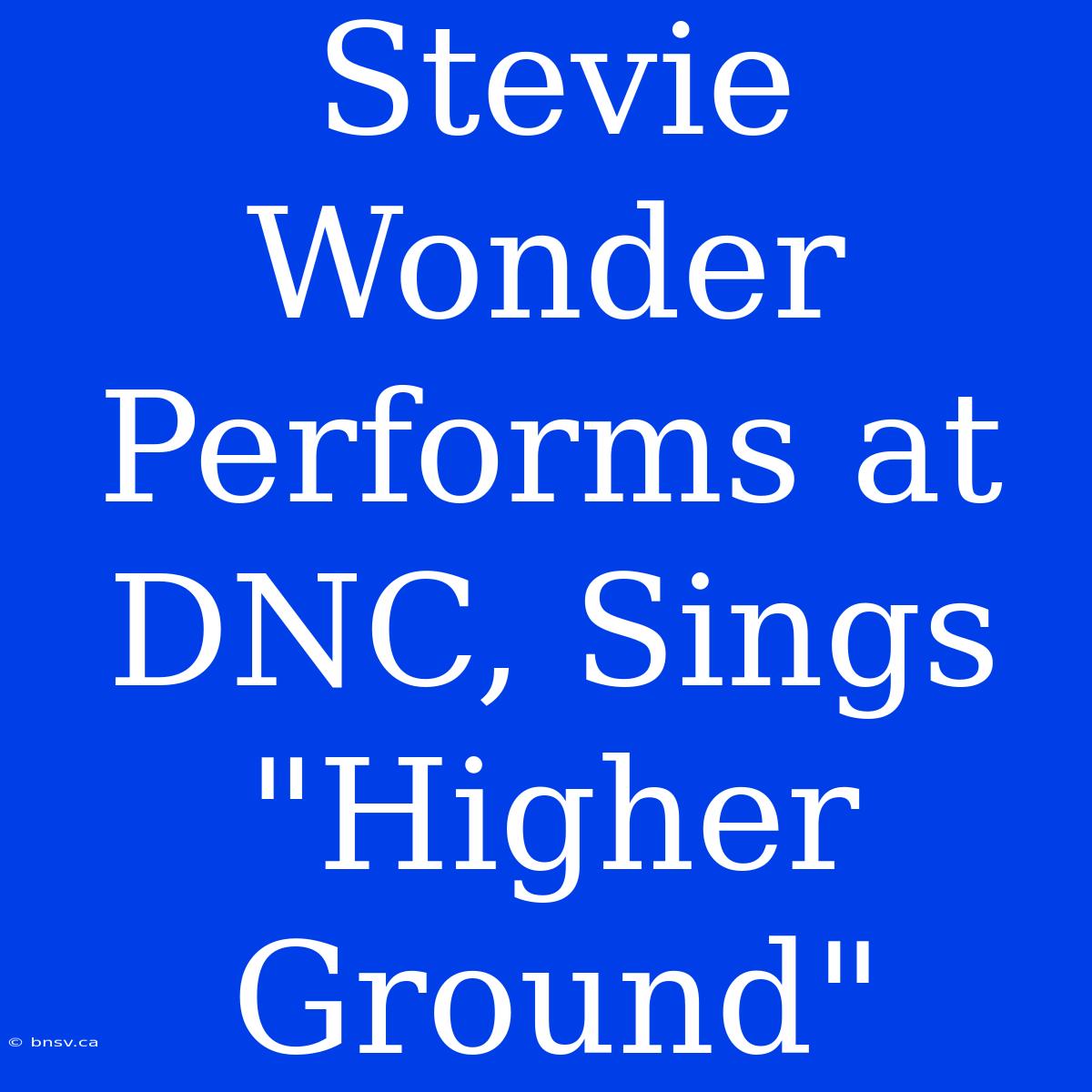 Stevie Wonder Performs At DNC, Sings 