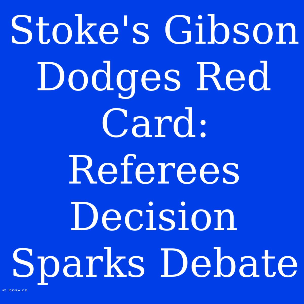 Stoke's Gibson Dodges Red Card: Referees Decision Sparks Debate