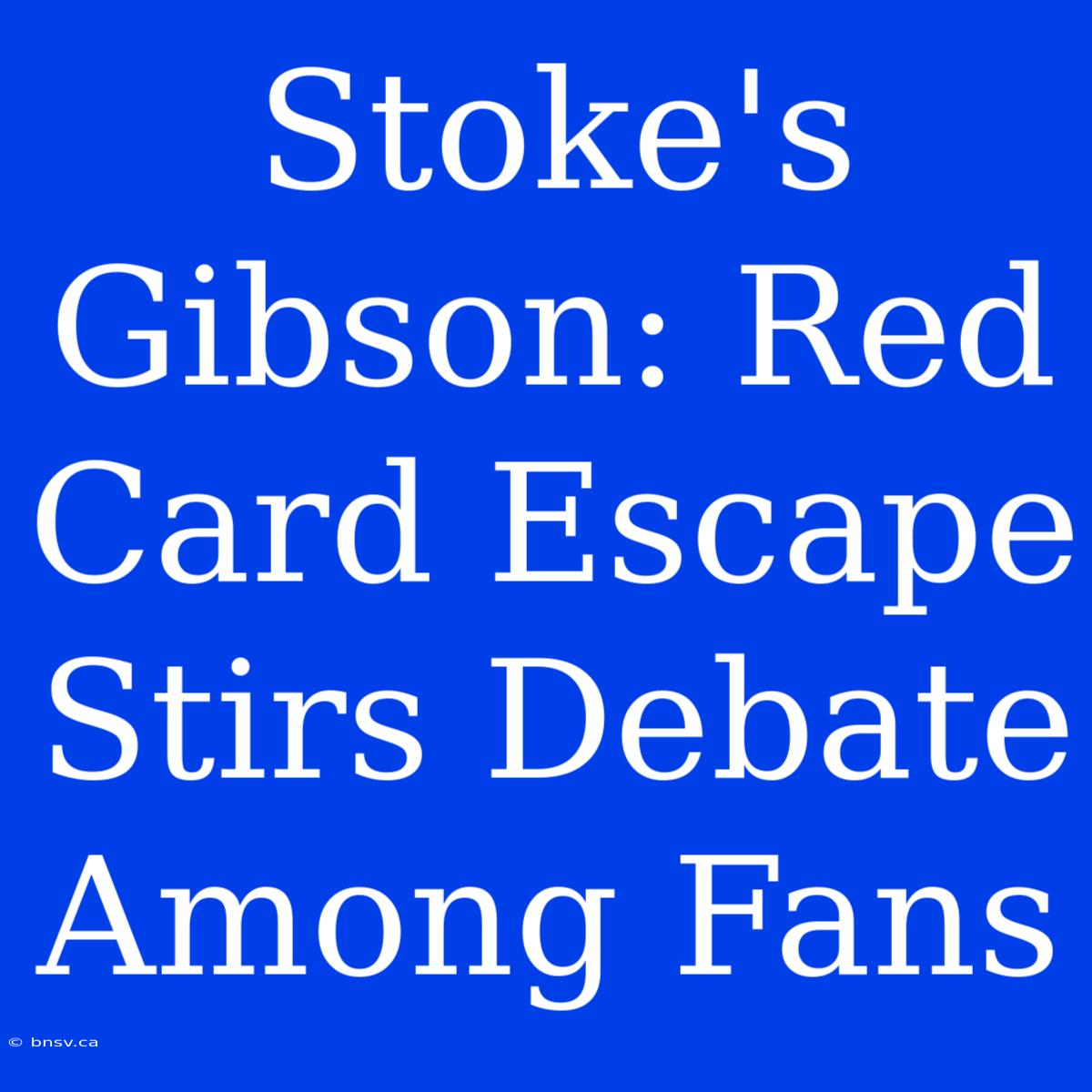 Stoke's Gibson: Red Card Escape Stirs Debate Among Fans