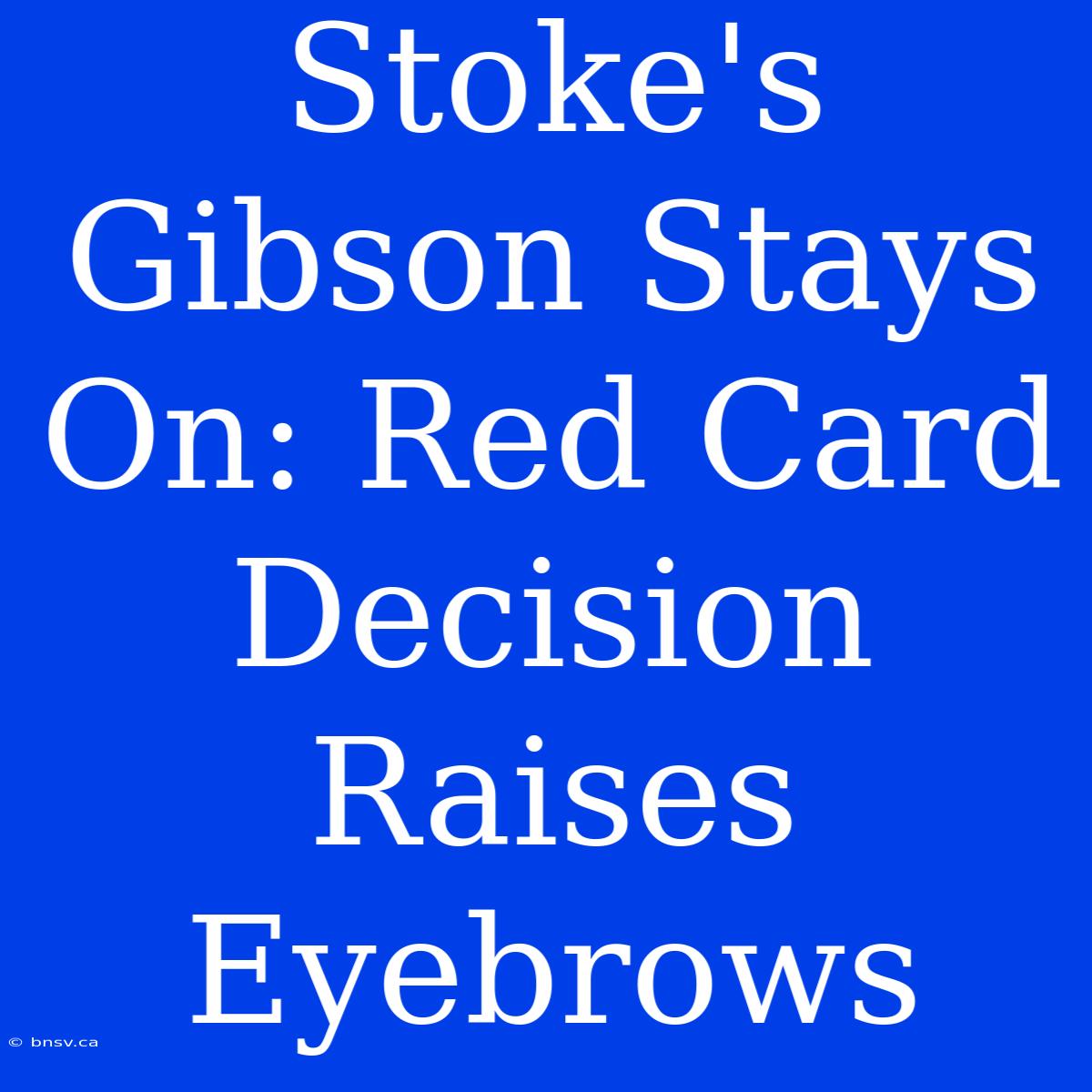 Stoke's Gibson Stays On: Red Card Decision Raises Eyebrows