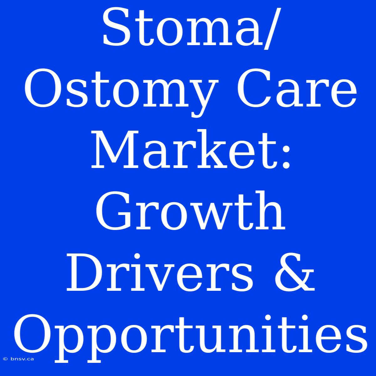 Stoma/Ostomy Care Market: Growth Drivers & Opportunities