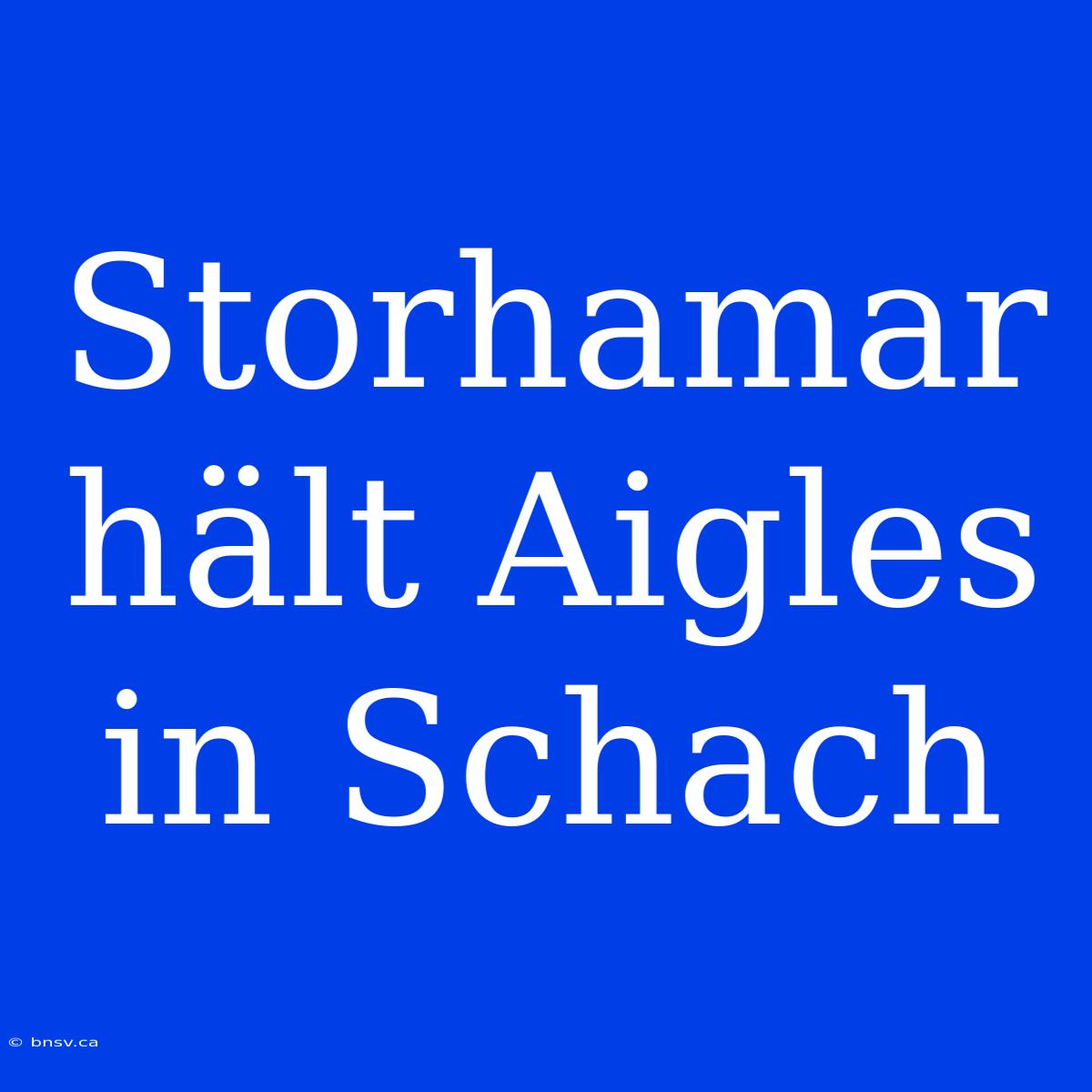 Storhamar Hält Aigles In Schach