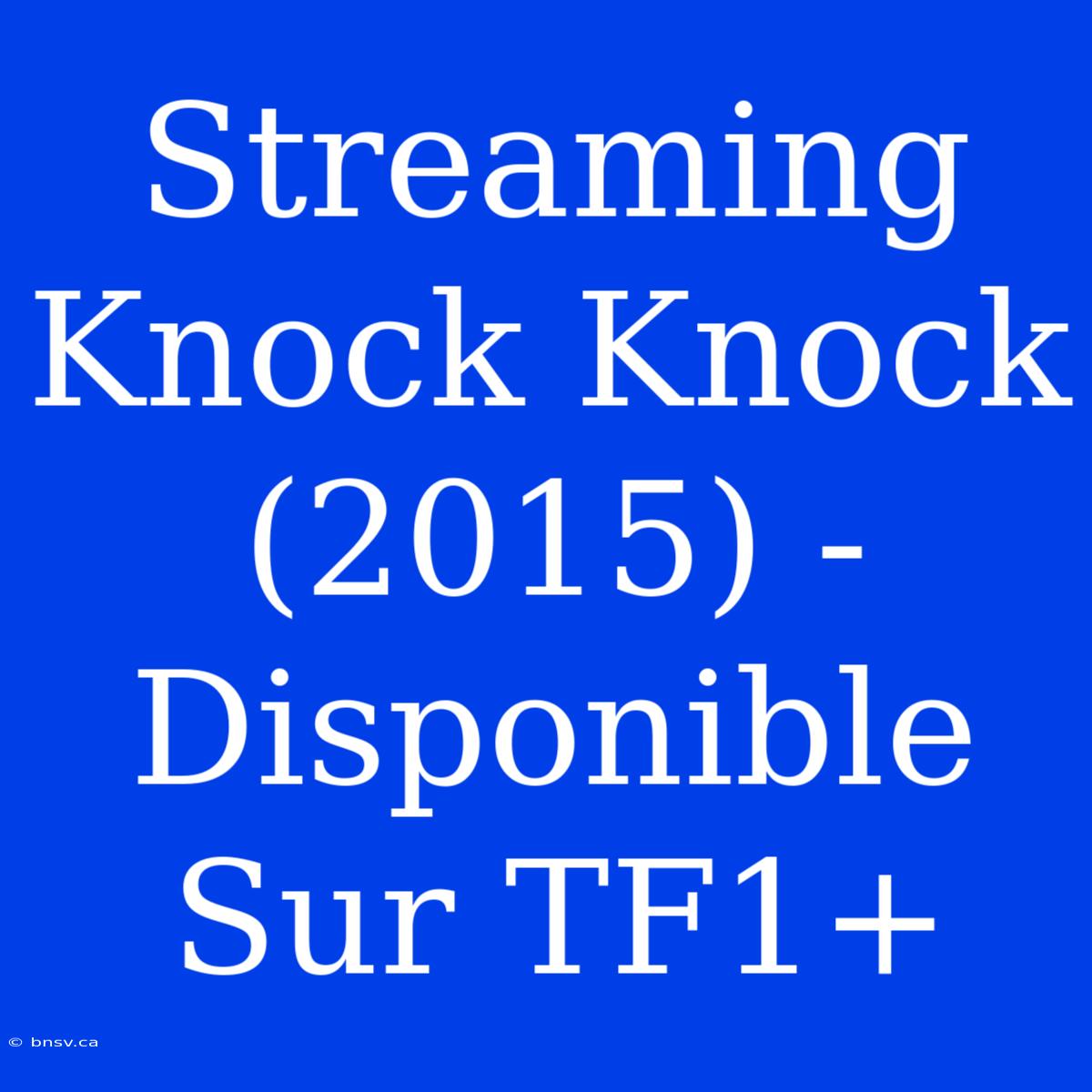 Streaming Knock Knock (2015) - Disponible Sur TF1+