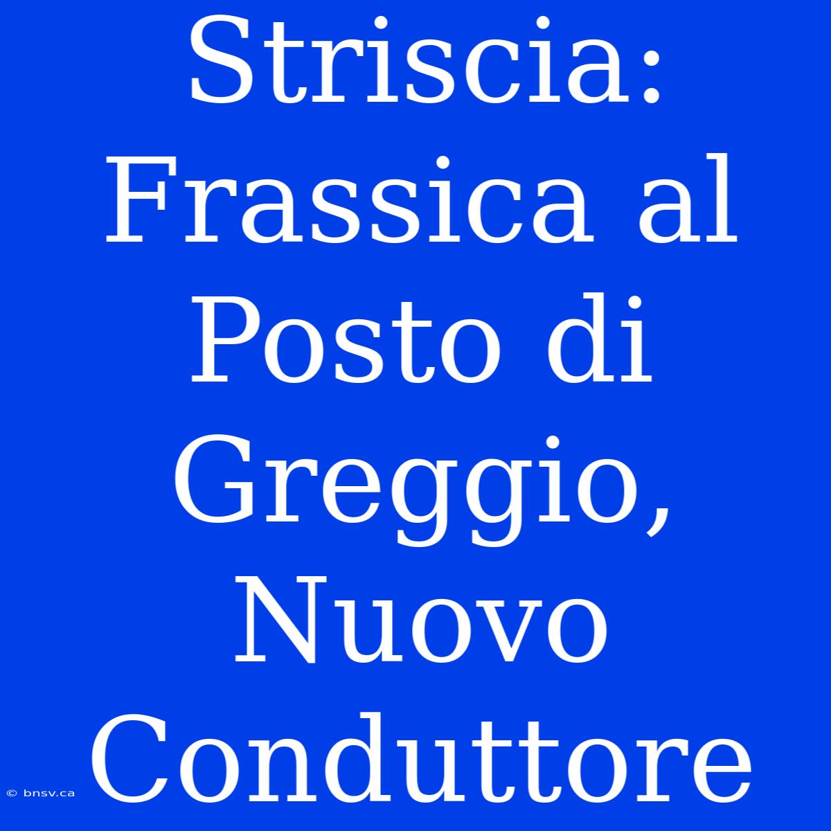 Striscia: Frassica Al Posto Di Greggio, Nuovo Conduttore