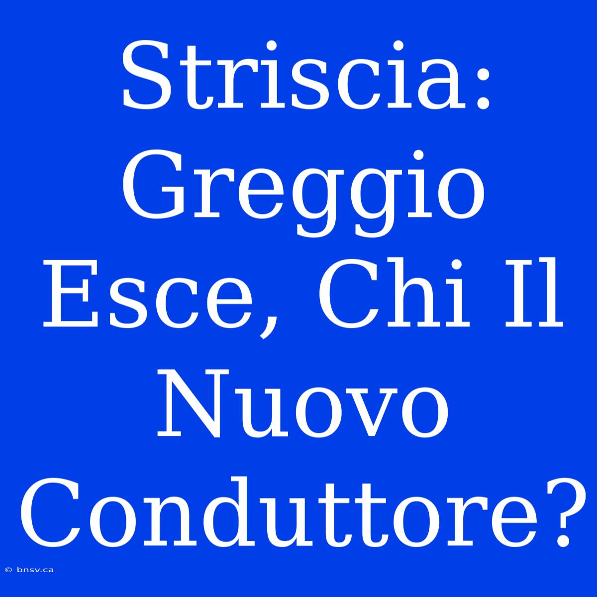 Striscia: Greggio Esce, Chi Il Nuovo Conduttore?