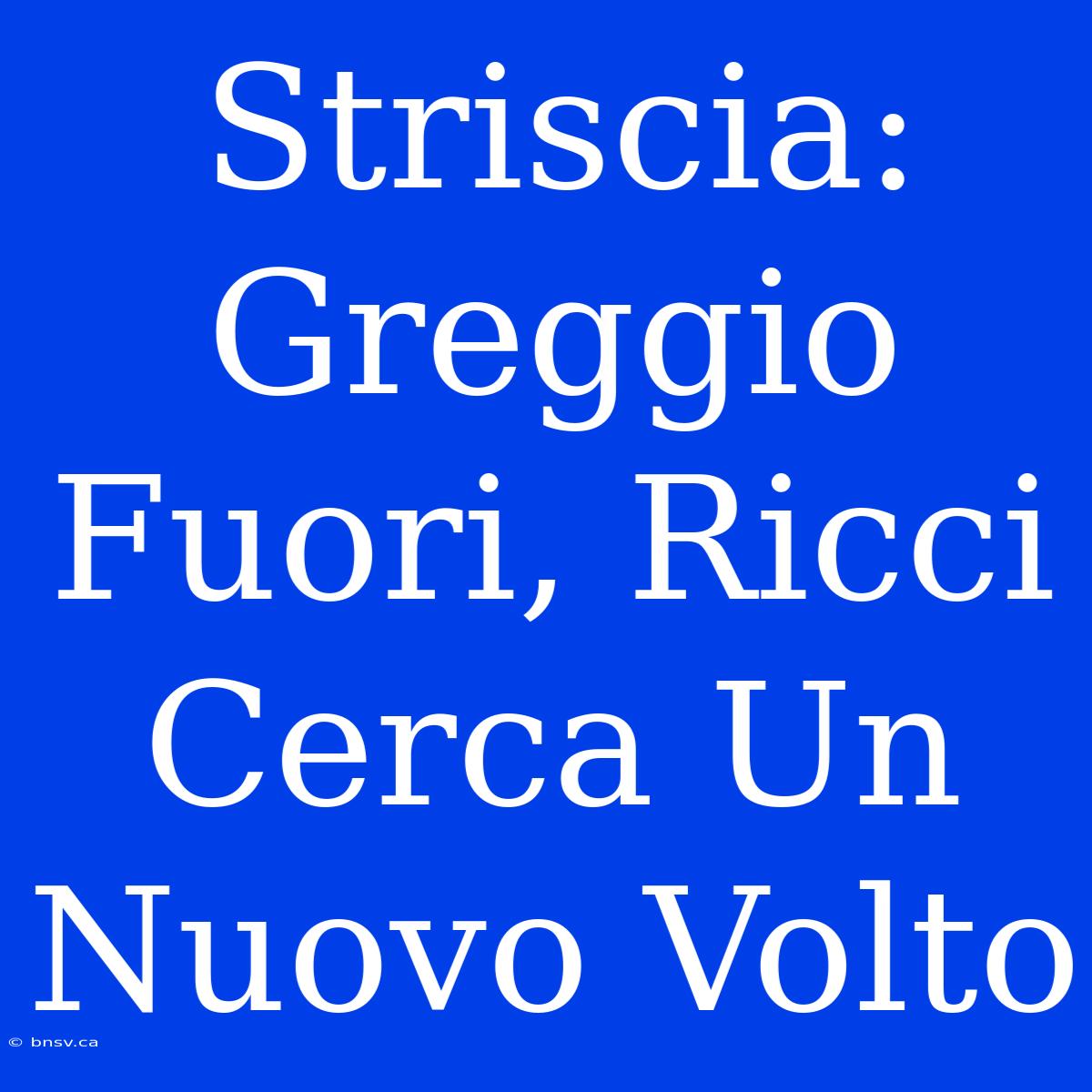 Striscia: Greggio Fuori, Ricci Cerca Un Nuovo Volto