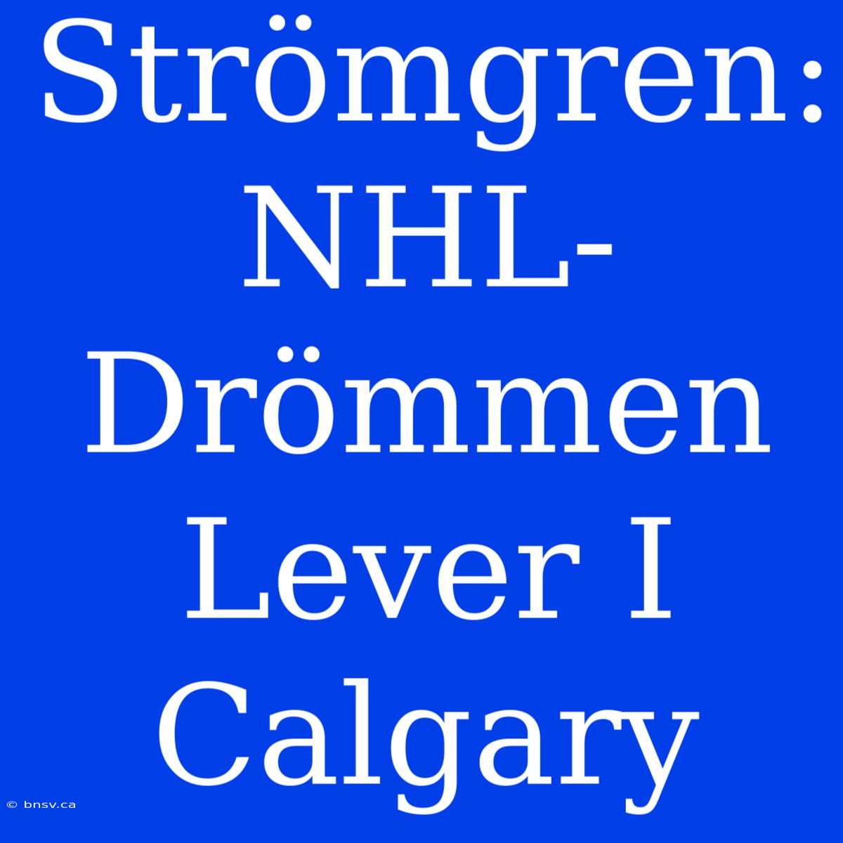 Strömgren: NHL-Drömmen Lever I Calgary