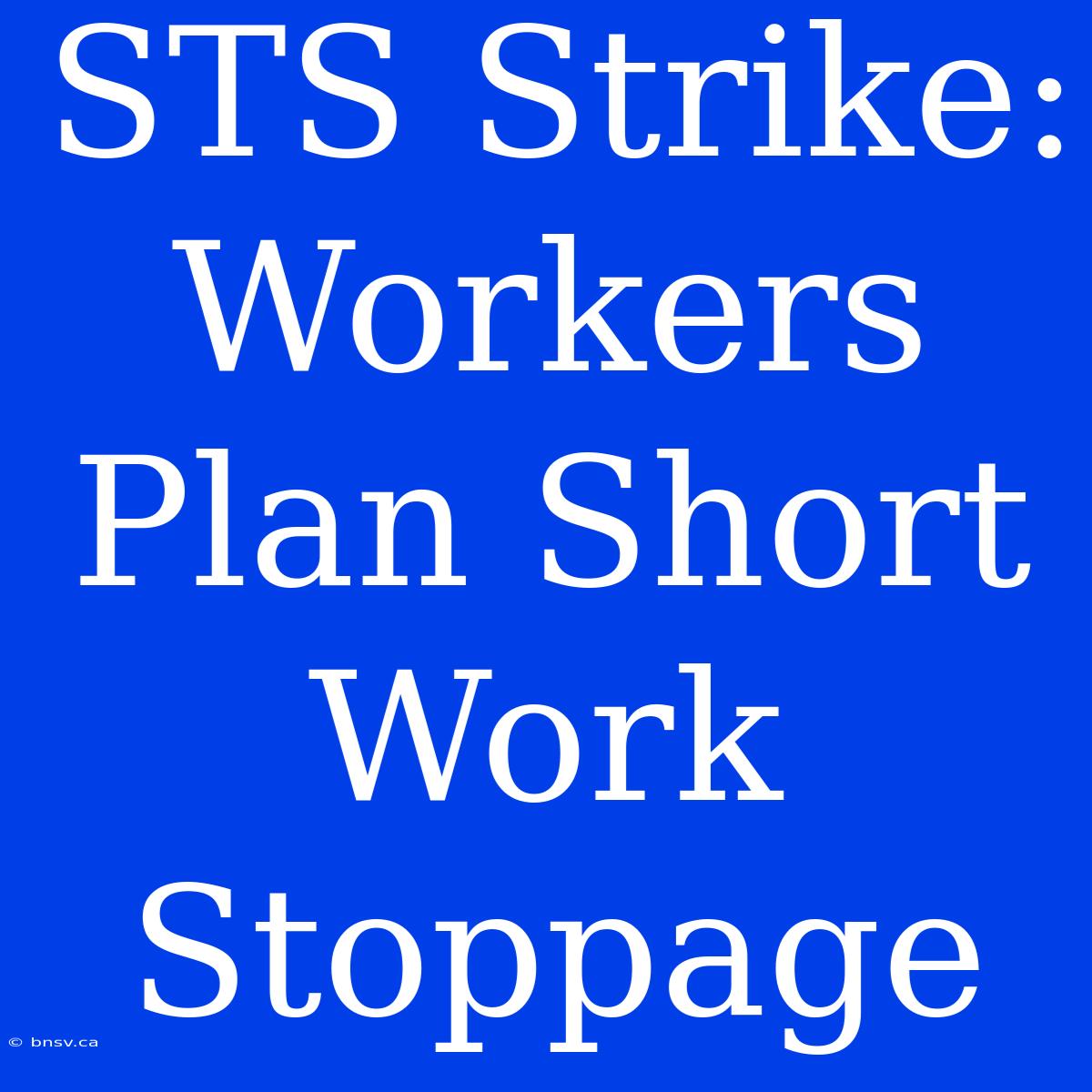 STS Strike: Workers Plan Short Work Stoppage