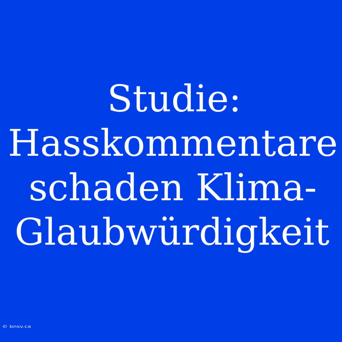 Studie: Hasskommentare Schaden Klima-Glaubwürdigkeit