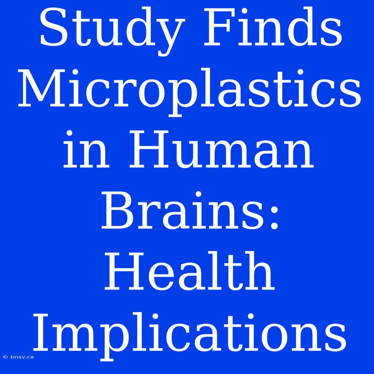 Study Finds Microplastics In Human Brains: Health Implications