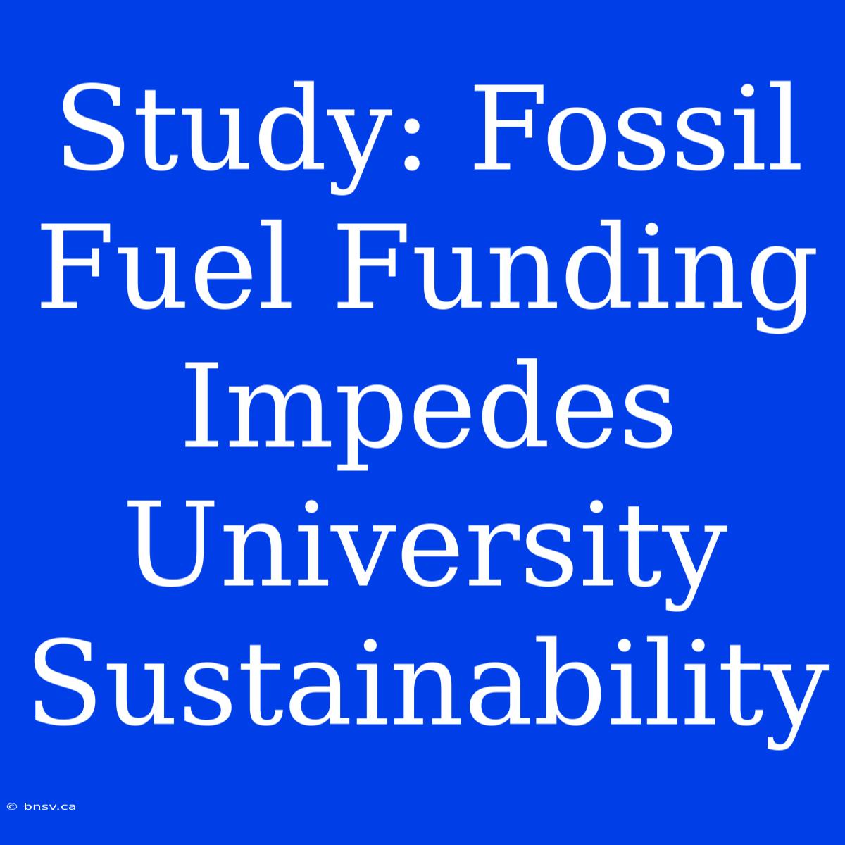 Study: Fossil Fuel Funding Impedes University Sustainability