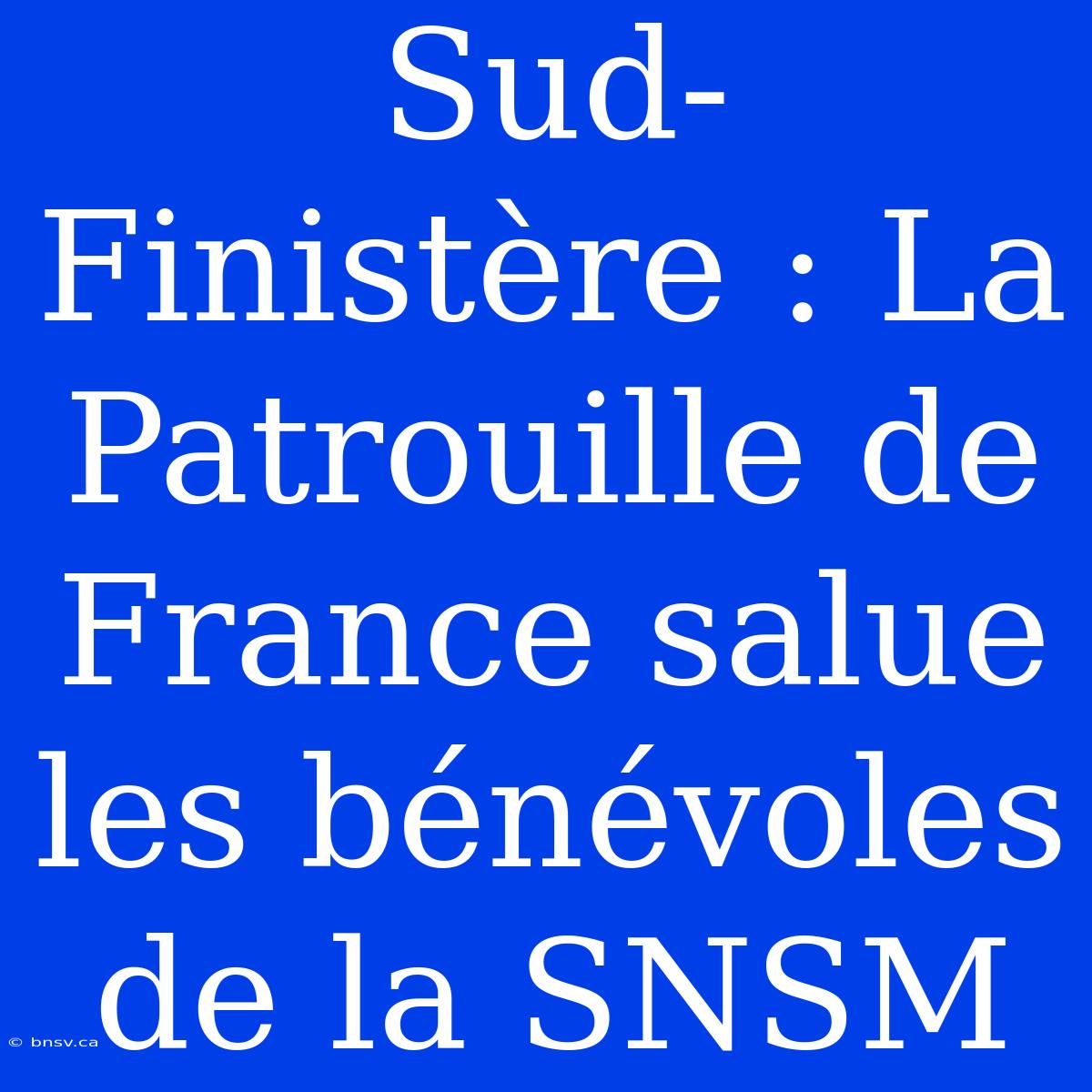 Sud-Finistère : La Patrouille De France Salue Les Bénévoles De La SNSM