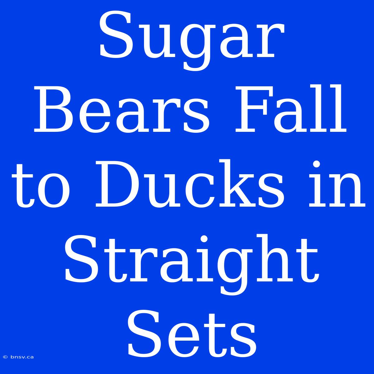 Sugar Bears Fall To Ducks In Straight Sets