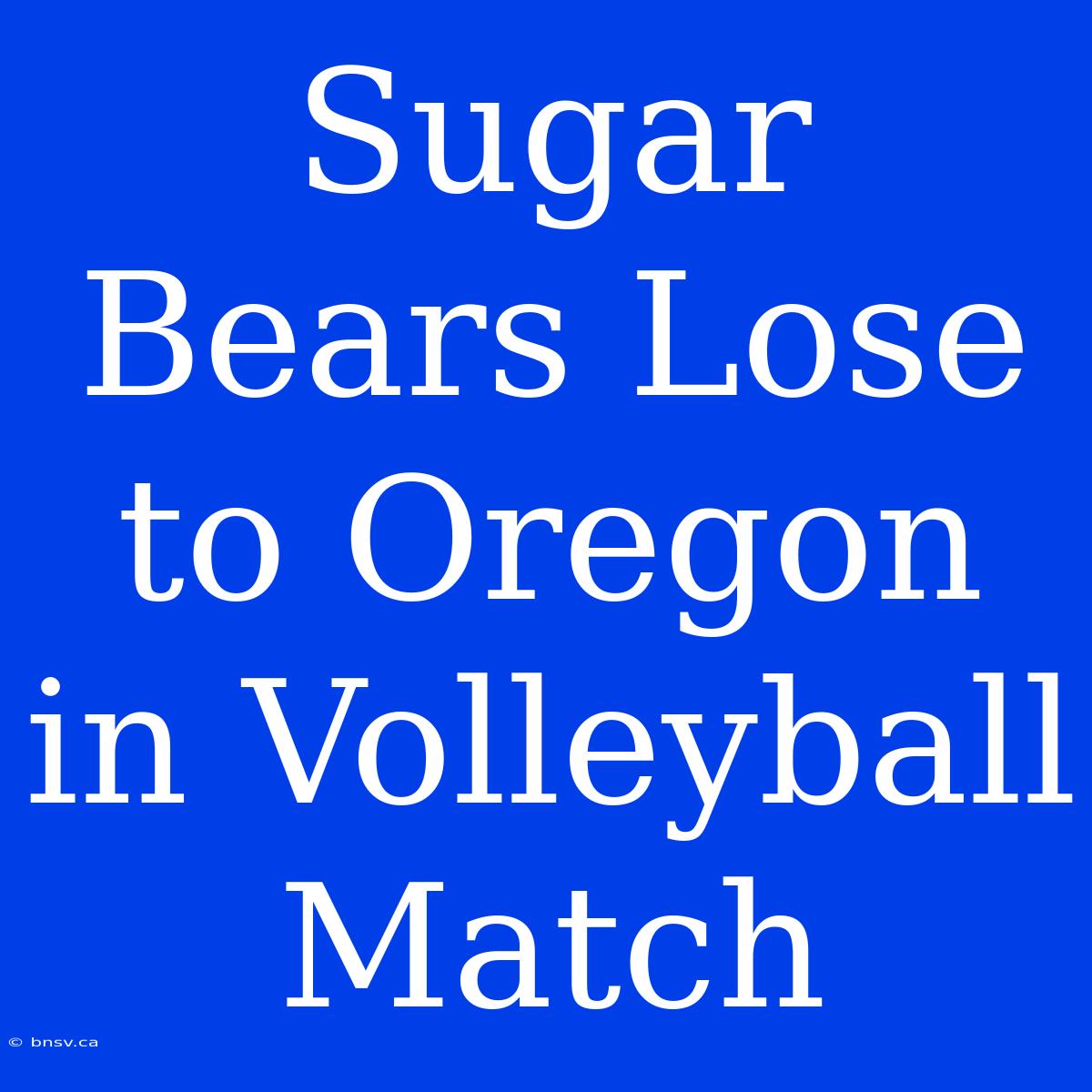 Sugar Bears Lose To Oregon In Volleyball Match