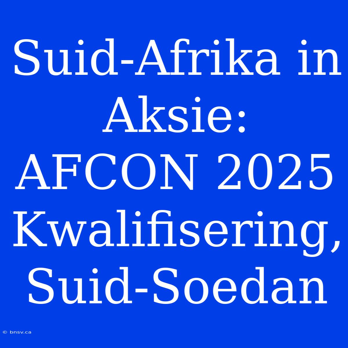 Suid-Afrika In Aksie: AFCON 2025 Kwalifisering, Suid-Soedan