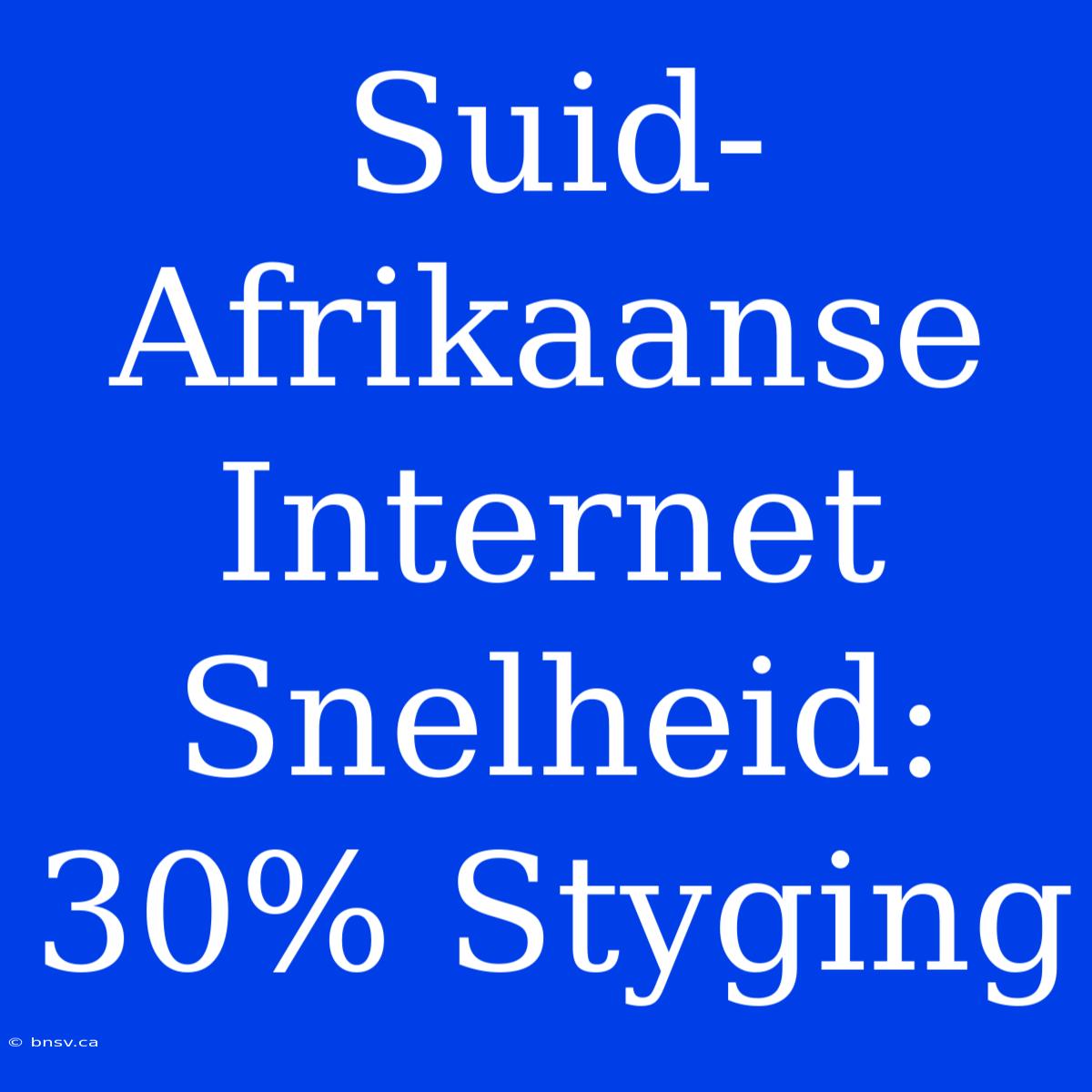 Suid-Afrikaanse Internet Snelheid: 30% Styging