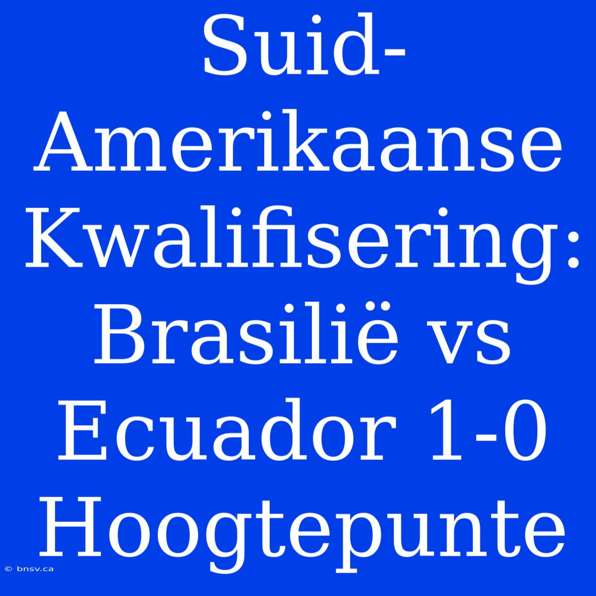 Suid-Amerikaanse Kwalifisering: Brasilië Vs Ecuador 1-0 Hoogtepunte