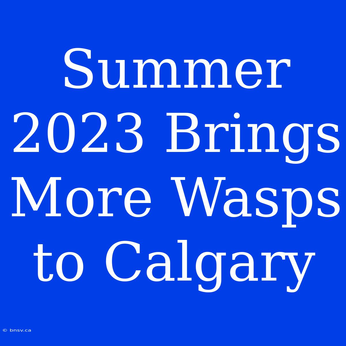 Summer 2023 Brings More Wasps To Calgary