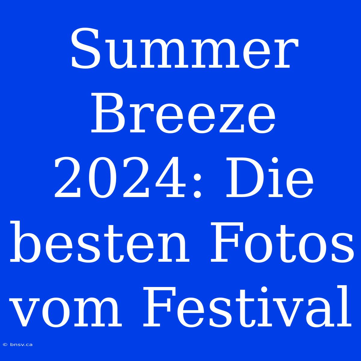 Summer Breeze 2024: Die Besten Fotos Vom Festival