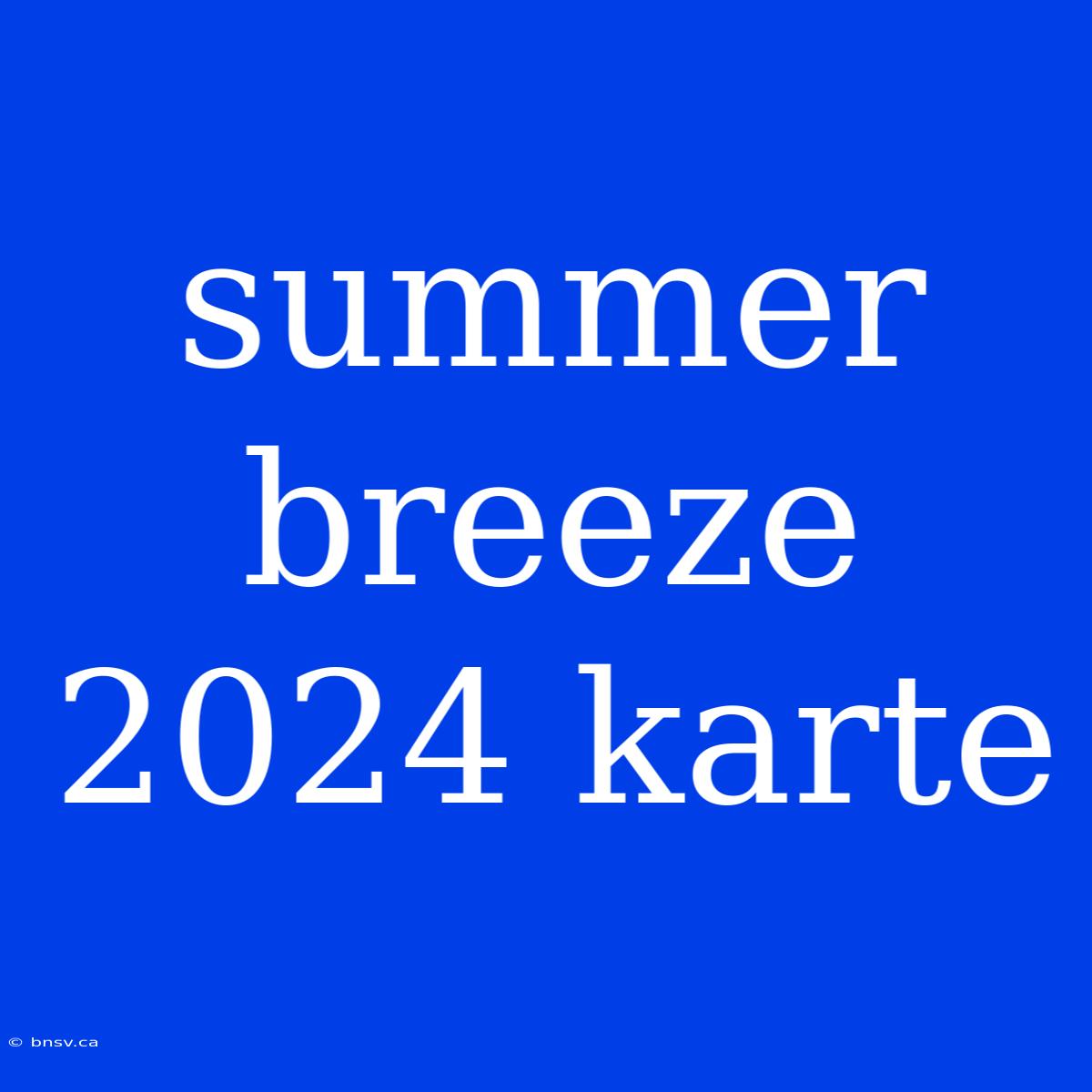 Summer Breeze 2024 Karte