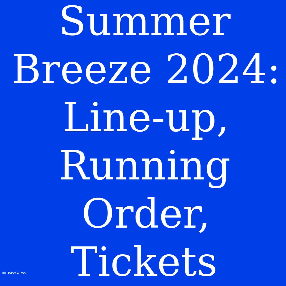 Summer Breeze 2024: Line-up, Running Order, Tickets