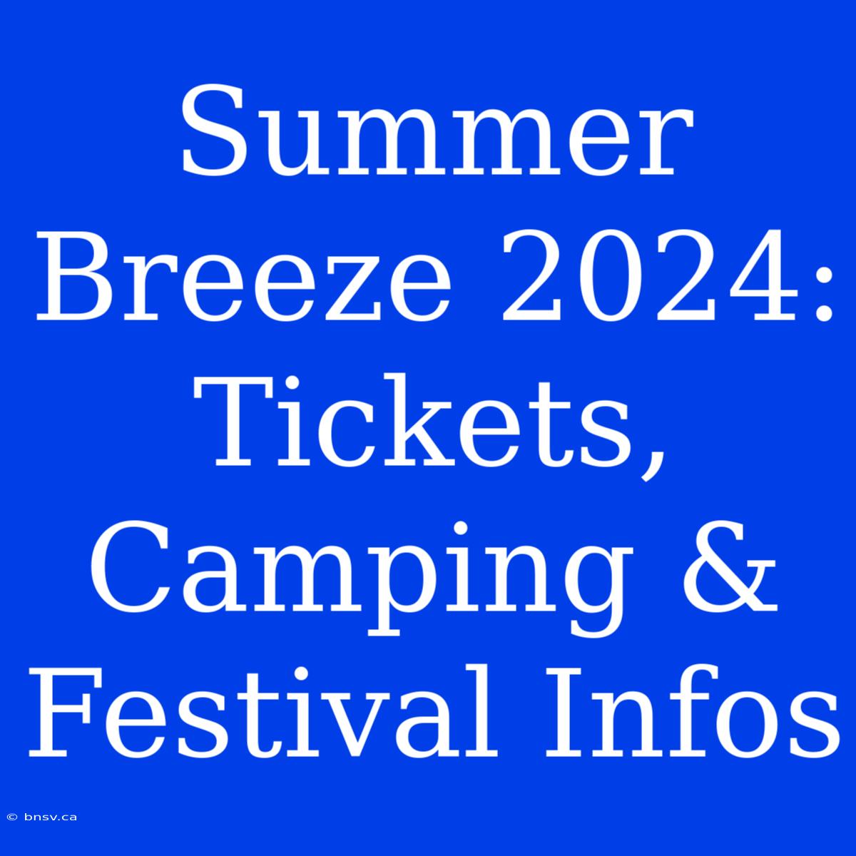 Summer Breeze 2024: Tickets, Camping & Festival Infos