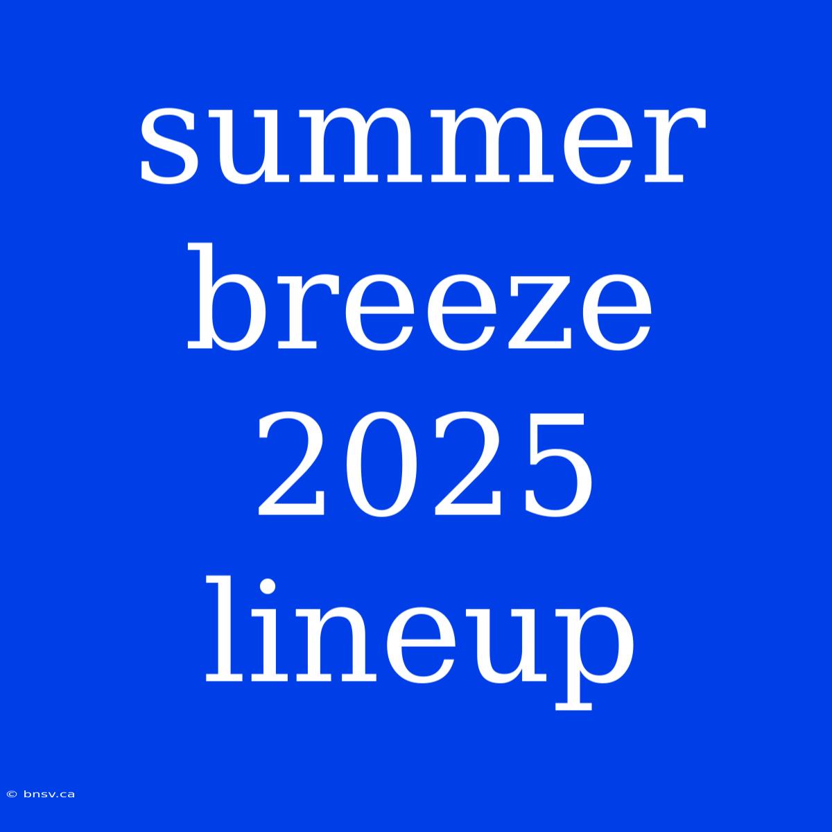 Summer Breeze 2025 Lineup