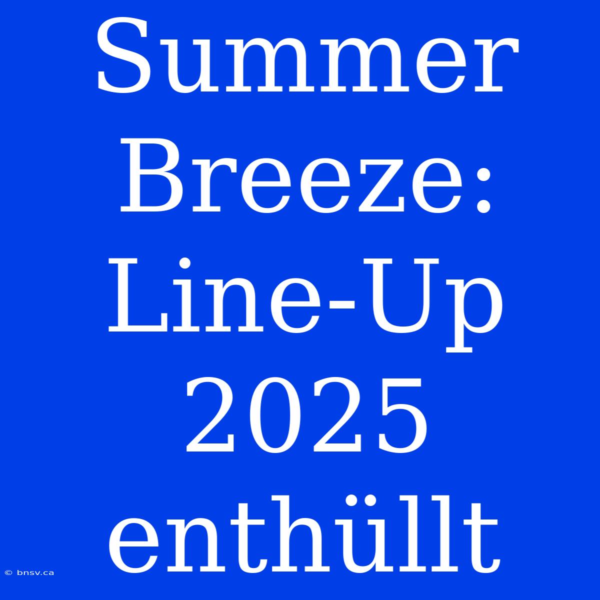 Summer Breeze: Line-Up 2025 Enthüllt