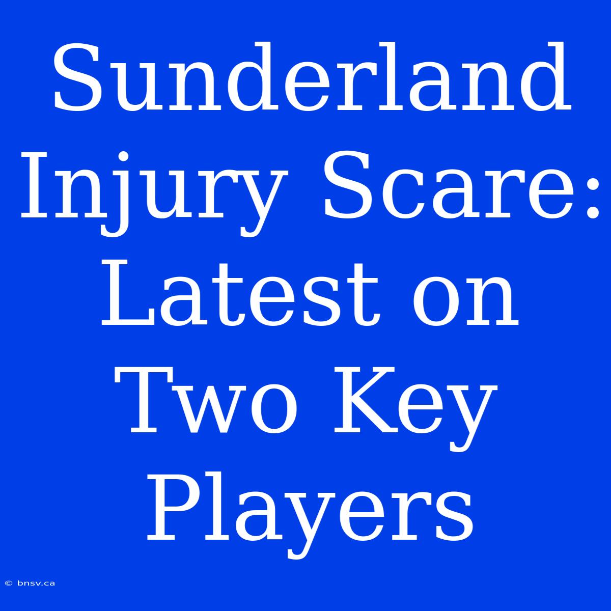 Sunderland Injury Scare: Latest On Two Key Players