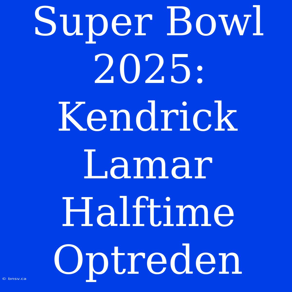 Super Bowl 2025: Kendrick Lamar Halftime Optreden