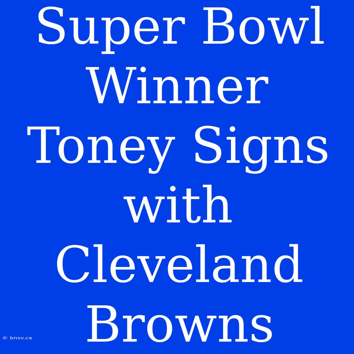 Super Bowl Winner Toney Signs With Cleveland Browns