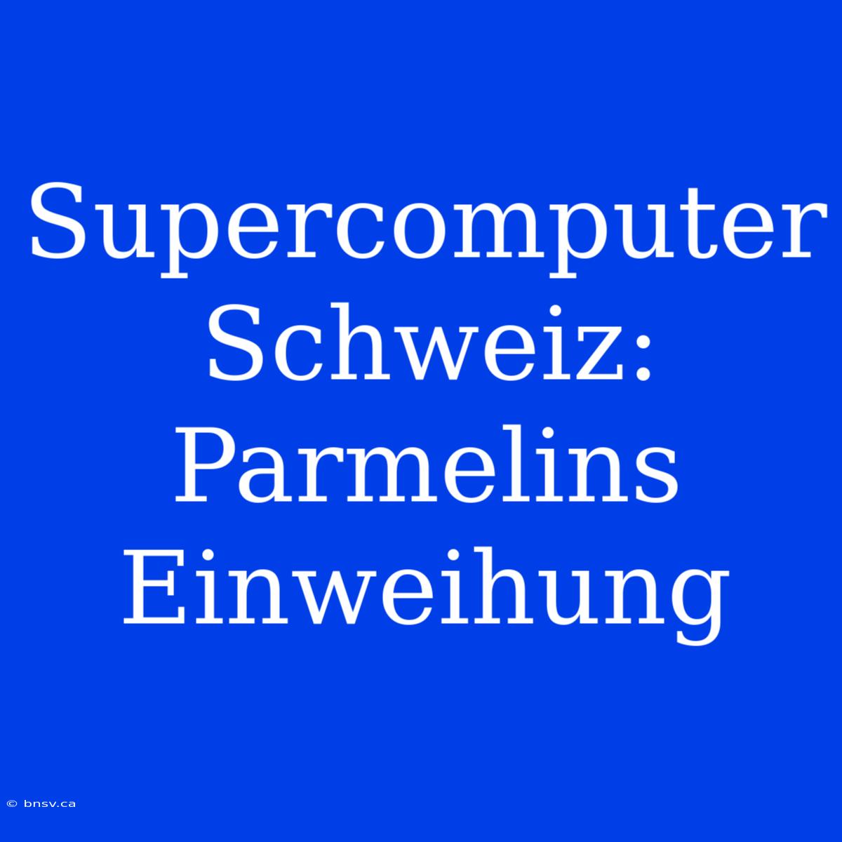 Supercomputer Schweiz: Parmelins Einweihung