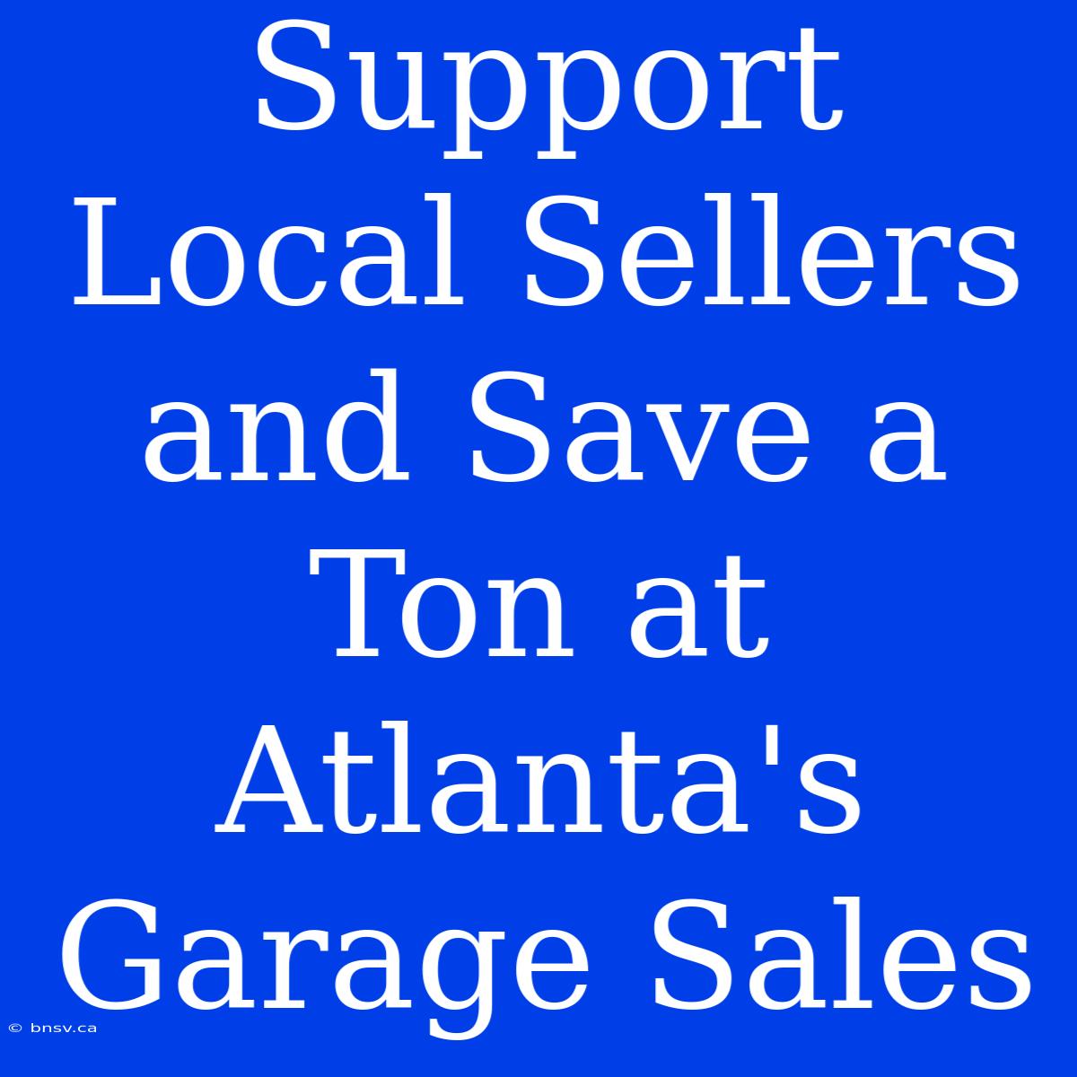 Support Local Sellers And Save A Ton At Atlanta's Garage Sales