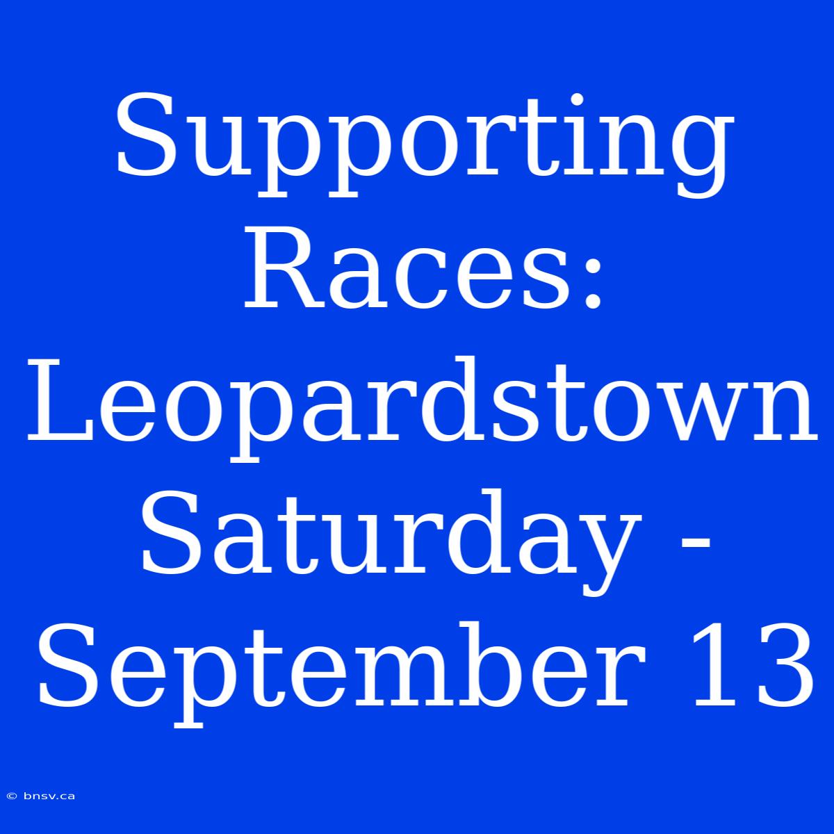 Supporting Races: Leopardstown Saturday - September 13